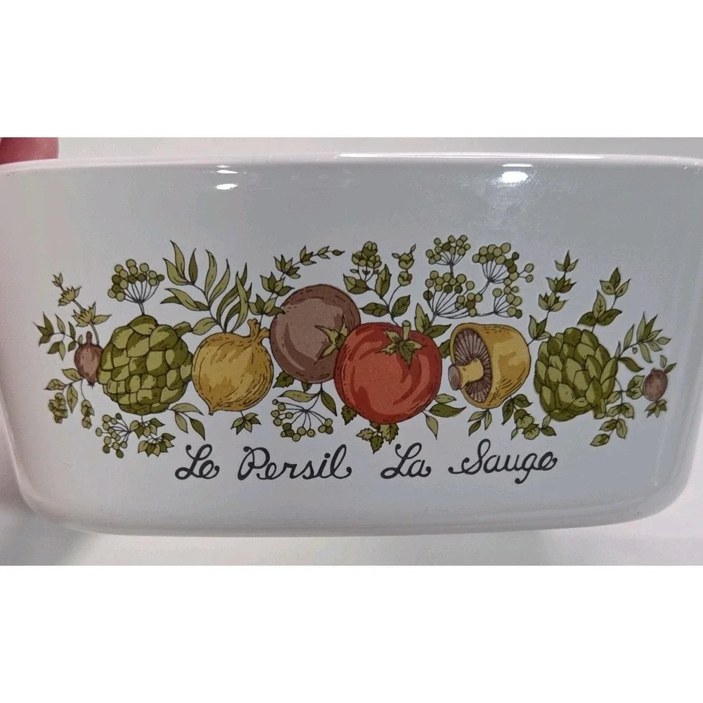 CorningWare Spice O Life Casserole Dish A-7-C White Pyroceramic with Glass Lid